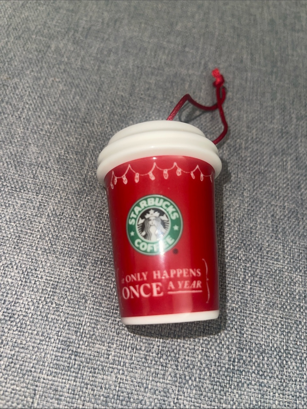 Starbucks Red and White Holiday Coffee Cup Ornament